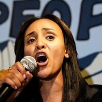 Democratic congressional candidate Melat Kiros speaks after winning the Democratic nomination during a primary election night watch party at The Broadway, in Denver, June 30, 2026. (Rebecca Slezak/AP)