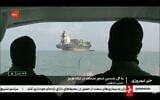 This frame grab of footage aired July 1, 2026, by Iranian state television shows a vessel that ran aground in the Strait of Hormuz. (Iranian state television via AP)