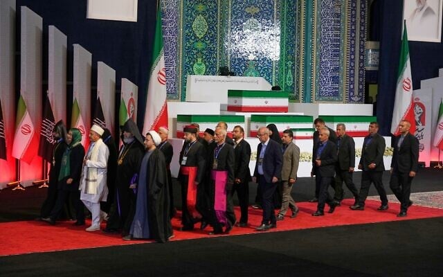 Iranian religious leaders and other mourners walk past the coffins of slain Iranian Supreme Leader Ayatollah Ali Khamenei and members of his family during a viewing ceremony ahead of the dayslong funeral ceremonies at the Imam Khomeini Mosalla Grand Mosque in Tehran, Iran, July 3, 2026. (AP Photo/Vahid Salemi) Iranian religious leaders and other mourners walk past the coffins of slain Iranian Supreme Leader Ayatollah Ali Khamenei and members of his family during a viewing ceremony ahead of the dayslong funeral ceremonies at the Imam Khomeini Mosalla Grand Mosque in Tehran, Iran, July 3, 2026. (AP Photo/Vahid Salemi)