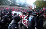 Protesters scuffle with police officers before a party convention of Alternative for Germany, or AfD in Erfurt, Germany, July 4, 2026. (AP Photo/Ebrahim Noroozi) Protesters scuffle with police officers before a party convention of Alternative for Germany, or AfD in Erfurt, Germany, July 4, 2026. (AP Photo/Ebrahim Noroozi)