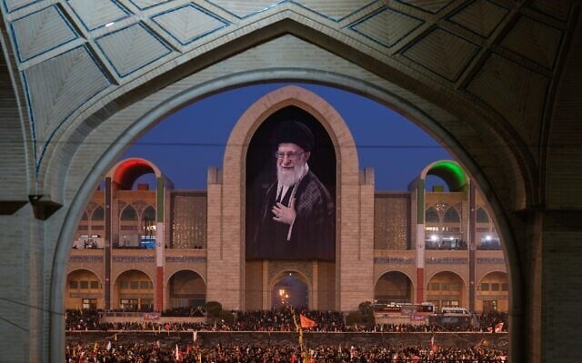 Mourners gather beneath a portrait of the late Iranian Supreme Leader Ayatollah Ali Khamenei during the funeral ceremonies for Khamenei and members of his family at the Imam Khomeini Mosalla Grand Mosque in Tehran, Iran, July 4, 2026. (AP Photo/Altaf Qadri) Mourners gather beneath a portrait of the late Iranian Supreme Leader Ayatollah Ali Khamenei during the funeral ceremonies for Khamenei and members of his family at the Imam Khomeini Mosalla Grand Mosque in Tehran, Iran, July 4, 2026. (AP Photo/Altaf Qadri)
