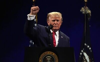 US President Donald Trump gestures at the conclusion of his speech during Salute to America, an Independence Day event honoring the nation's 250th anniversary, Saturday, July 4, 2026, on the National Mall in Washington. (AP Photo/Mark Schiefelbein) US President Donald Trump gestures at the conclusion of his speech during Salute to America, an Independence Day event honoring the nation's 250th anniversary, Saturday, July 4, 2026, on the National Mall in Washington. (AP Photo/Mark Schiefelbein)