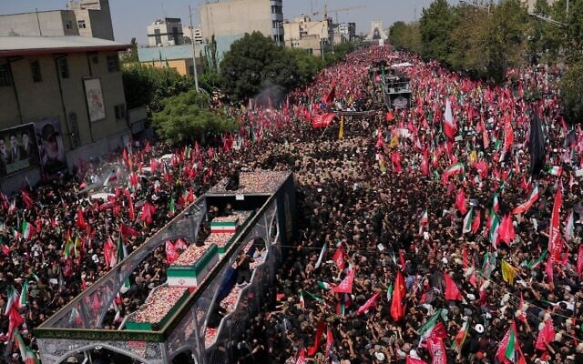 Masses accompany Khamenei funeral procession through Tehran as throngs chant for revenge