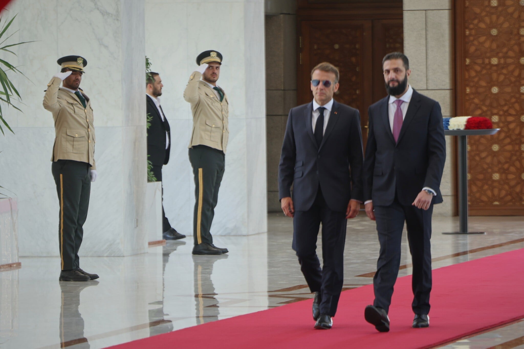 Explosions rock Damascus, wounding 18, near visiting French President Macron’s...