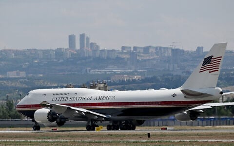 Air Force One carrying President Donald Trump arrives for the NATO summit in Ankara, Turkey, July 7, 2026. (Abdullah Güçlü, Pool Photo via AP)