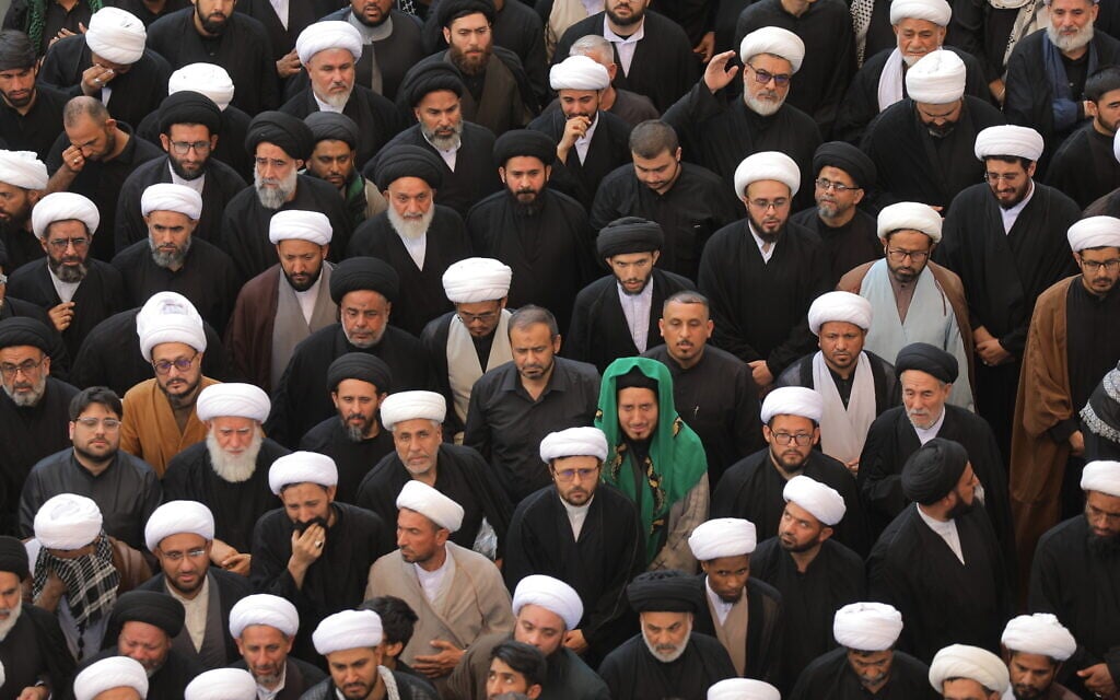 Shiite clerics attend during the funeral procession for slain Iranian supreme leader Ali Khamenei inside the Imam Ali Shrine in Najaf, Iraq, July 8, 2026. (AP Photo/Anmar Khalil) Shiite clerics attend during the funeral procession for slain Iranian supreme leader Ali Khamenei inside the Imam Ali Shrine in Najaf, Iraq, July 8, 2026. (AP Photo/Anmar Khalil)