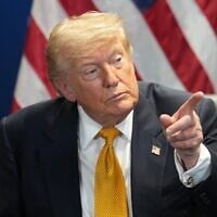 US President Donald Trump speaks on the sidelines of the NATO summit in Ankara, Turkey, July 8, 2026. (AP Photo/Alex Brandon)