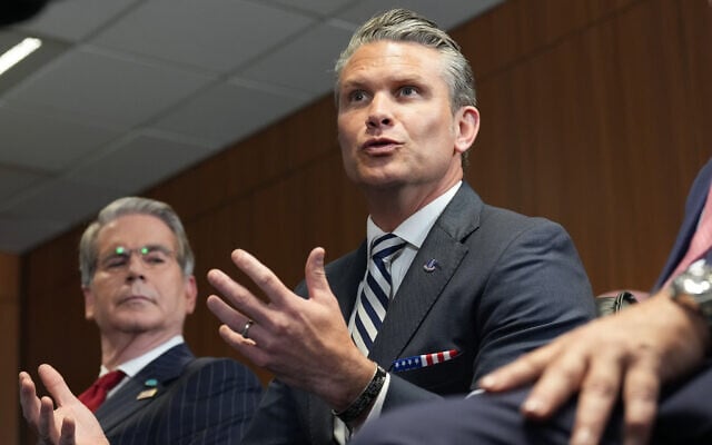 US Defense Secretary  Pete Hegseth attends the meeting between US President Donald Trump and Ukraine's President Volodymyr Zelenskyy on the sidelines of the NATO summit in  Ankara, Turkey, July 8, 2026. (AP Photo/Alex Brandon)