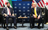 US President Donald Trump meets with Syrian President Ahmad al-Sharaa on the sidelines of the NATO summit in Ankara, Turkey, Wednesday, July 8, 2026. (AP Photo/Alex Brandon)