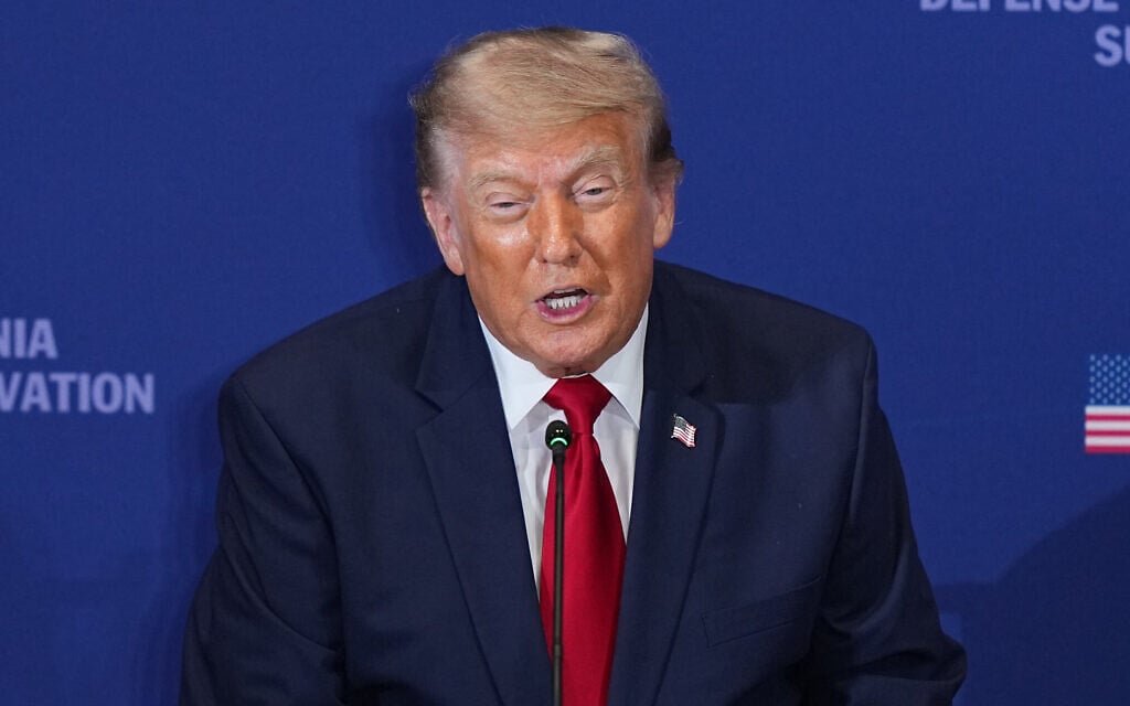 US President Donald Trump speaks at the United States Army War College in Carlisle, Pennsylvania, during the Pennsylvania Defense and Innovation Summit, July 15, 2026. (AP/Matt Rourke) US President Donald Trump speaks at the United States Army War College in Carlisle, Pennsylvania, during the Pennsylvania Defense and Innovation Summit, July 15, 2026. (AP/Matt Rourke)