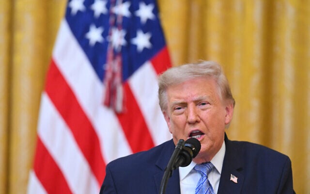 US President Donald Trump speaks in the East Room of the White House, July 16, 2026, in Washington. (Saul Loeb/Pool via AP)