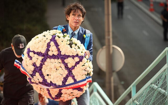 Arno Klarsfeld arrives at ceremony marking the 84th anniversary of the 1942 Vel d’Hiv police roundup in Paris, July 19, 2026. (AP/Thomas Padilla) Arno Klarsfeld arrives at ceremony marking the 84th anniversary of the 1942 Vel d’Hiv police roundup in Paris, July 19, 2026. (AP/Thomas Padilla)
