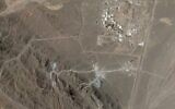 This June 15, 2026, photo from Planet Labs PBC shows Iran’s Natanz nuclear enrichment facility, upper right, and the construction at Pickaxe Mountain directly to the south of it. (Planet Labs PBC via AP)