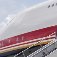 President Donald Trump disembarks Air Force One at Dobbins Air Reserve Base, July 22, 2026, in Marietta, Georgia. (AP Photo/Julia Demaree Nikhinson)