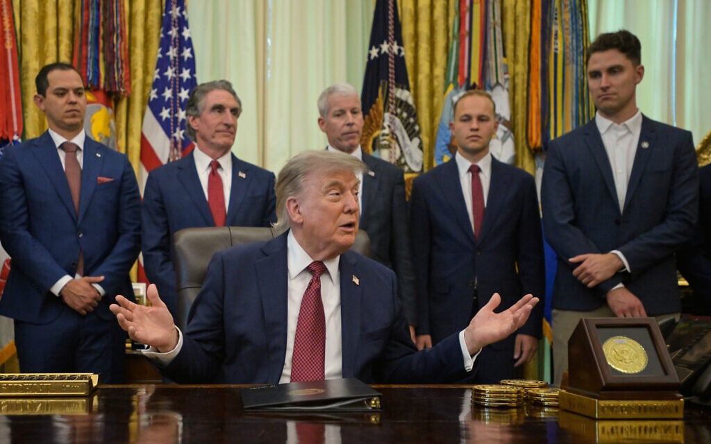 US President Donald Trump speaks in the Oval Office of the White House, July 24, 2026, in Washington. (AP Photo/Rod Lamkey, Jr.)