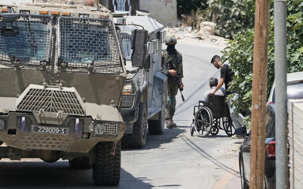 Israeli soldiers seen during an army operation in the West Bank Palestinian village of Tell, near Nablus, July 25, 2026. (AP Photo/Majdi Mohammed) Israeli soldiers seen during an army operation in the West Bank Palestinian village of Tell, near Nablus, July 25, 2026. (AP Photo/Majdi Mohammed)