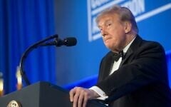 US President Donald Trump speaks during the White House Correspondents’ Association Dinner, at the Waldorf Astoria Washington DC, July 24, 2026, in Washington. (AP Photo/Rod Lamkey, Jr.)