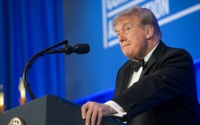 US President Donald Trump speaks during the White House Correspondents’ Association Dinner, at the Waldorf Astoria Washington DC, July 24, 2026, in Washington. (AP Photo/Rod Lamkey, Jr.) US President Donald Trump speaks during the White House Correspondents’ Association Dinner, at the Waldorf Astoria Washington DC, July 24, 2026, in Washington. (AP Photo/Rod Lamkey, Jr.)
