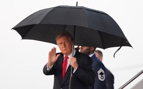 US President Donald Trump arrives on Air Force One, July 27, 2026, at Joint Base Andrews, Maryland. (AP/ Alex Brandon)