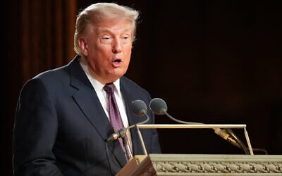US President Donald Trump speaks at the funeral of Sen. Lindsey Graham, R-SC, at the Washington National Cathedral, July 28, 2026, in Washington. (AP/ Alex Brandon, Pool) US President Donald Trump speaks at the funeral of Sen. Lindsey Graham, R-SC, at the Washington National Cathedral, July 28, 2026, in Washington. (AP/ Alex Brandon, Pool)