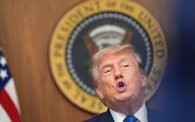 US President Donald Trump speaks during a cabinet meeting, July 31, 2026, at Camp David, the presidential retreat, near Thurmont, Md., July 31, 2026. (AP Photo/Jacquelyn Martin) US President Donald Trump speaks during a cabinet meeting, July 31, 2026, at Camp David, the presidential retreat, near Thurmont, Md., July 31, 2026. (AP Photo/Jacquelyn Martin)