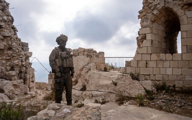 An IDF soldier is seen at Beaufort Castle in southern Lebanon, July 7, 2026. (Emanuel Fabian/Times of Israel) An IDF soldier is seen at Beaufort Castle in southern Lebanon, July 7, 2026. (Emanuel Fabian/Times of Israel)