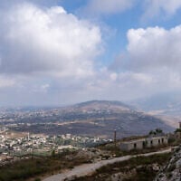 A view of the Ali Taher ridge from Beaufort Castle in southern Lebanon, July 7, 2026. (Emanuel Fabian/Times of Israel)