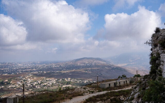 A view of the Ali Taher ridge from Beaufort Castle in southern Lebanon, July 7, 2026. (Emanuel Fabian/Times of Israel)