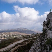 A view of the Ali Taher ridge from Beaufort Castle in southern Lebanon, July 7, 2026. (Emanuel Fabian/Times of Israel)