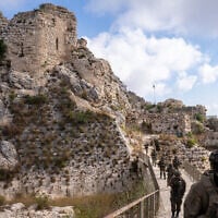 IDF troops at Beaufort Castle in southern Lebanon, July 7, 2026. (Emanuel Fabian/Times of Israel)