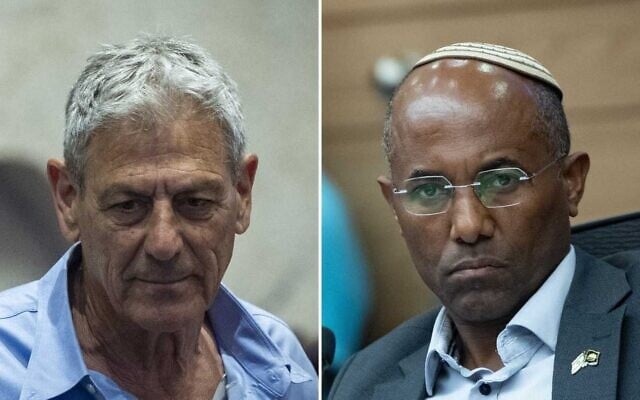 Yesh Atid MK Ram Ben Barak (left) in the Knesset plenum on April 27, 2026. (Chaim Goldberg/Flash90); Religious Zionism MK Moshe Solomon seen in a Knesset committee meeting on June 28, 2026. (Yonatan Sindel/Flash90) Yesh Atid MK Ram Ben Barak (left) in the Knesset plenum on April 27, 2026. (Chaim Goldberg/Flash90); Religious Zionism MK Moshe Solomon seen in a Knesset committee meeting on June 28, 2026. (Yonatan Sindel/Flash90)