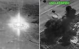 Stills from CENTCOM footage of US strikes on Iran, July 8-9, 2026. (CENTCOM via X)