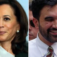 From L to R: Former US vice president Kamala Harris, in Vienna, Austria, Tuesday, June 16, 2026. (AP Photo/Matthias Schrader); New York City Mayor Zohran Mamdani, in New York City, June 28, 2026. (AP Photo/Pamela Smith)