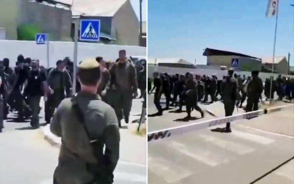 Troops of the Givati Brigade's Tzabar Battalion abandoned their base in southern Israel, July 30, 2026. (Social media, used in accordance with Clause 27a of the Copyright Law)