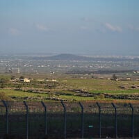 View of the Israeli border with Syria, as seen from the northern Golan Heights, April 11, 2026 (Michael Giladi/Flash90)