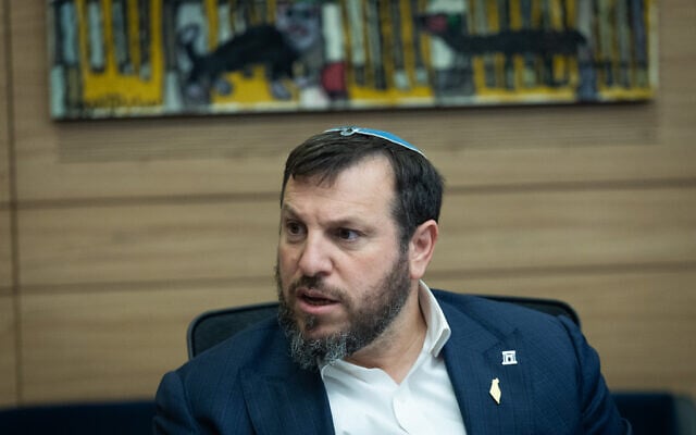 Minister of Heritage Amichay Eliyahu attends an Education, Culture and Sports Committee meeting at the Knesset in Jerusalem, on May 19, 2026 (Yonatan Sindel/Flash90)