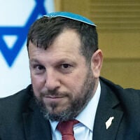 Minister of Heritage Amichay Eliyahu attends a unity conference at the Knesset in Jerusalem, June 22, 2026 (Yonatan Sindel/Flash90)