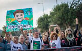 Protesters demonstrate outside the Knesset in Jerusalem, during events marking the 1,000th day since the October 7 massacre, July 2, 2026 (Chaim Goldberg/Flash90)
