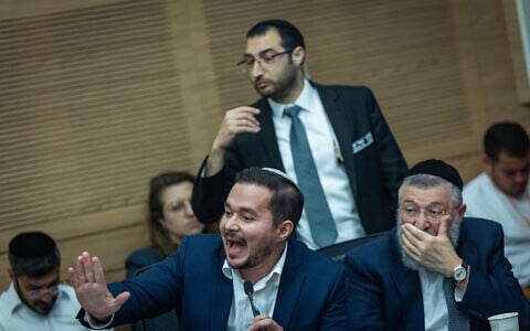 Likud MK Dan Illouz attends a Knesset House Committee meeting on July 7, 2026. (Yonatan Sindel/Flash90)