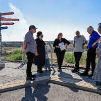 Pro-settlement activists gather near the Gaza Strip on July 9, 2026. (Tsafrir Abayov/Flash90)