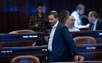 Likud MK Dan Illouz attends a plenum session in Knesset, July 15, 2026. (Yonatan Sindel/Flash90) Likud MK Dan Illouz attends a plenum session in Knesset, July 15, 2026. (Yonatan Sindel/Flash90)