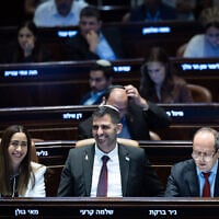 Communications Minister Shlomo Karhi attends a vote at the plenum hall of the Knesset in Jerusalem, on July 16, 2026. (Yonatan Sindel/Flash90)