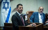 Communications Minister Shlomo Karhi attends a vote at the Knesset in Jerusalem, on July 16, 2026. (Yonatan Sindel/Flash90)