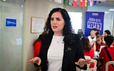 Democrats MK Naama Lazimi at her campaign headquarters on the day of the party’s primary election in Tel Aviv, July 20, 2026. (Avshalom Sassoni/ Flash90)