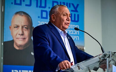 Yashar party chairman Gadi Eisenkot, at a campaign conference of at the Darom HaSharon Regional Council building in central Israel, July 27, 2026. (Avshalom Sassoni/Flash90) Yashar party chairman Gadi Eisenkot, at a campaign conference of at the Darom HaSharon Regional Council building in central Israel, July 27, 2026. (Avshalom Sassoni/Flash90)