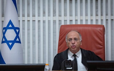 Supreme Court Deputy President Noam Sohlberg presides over a hearing at the High Court of Justice on petitions against the law freezing arrests, investigations, and enforcement measures against Haredi draft evaders, July 28, 2026. (Yonatan Sindel/Flash90) Supreme Court Deputy President Noam Sohlberg presides over a hearing at the High Court of Justice on petitions against the law freezing arrests, investigations, and enforcement measures against Haredi draft evaders, July 28, 2026. (Yonatan Sindel/Flash90)