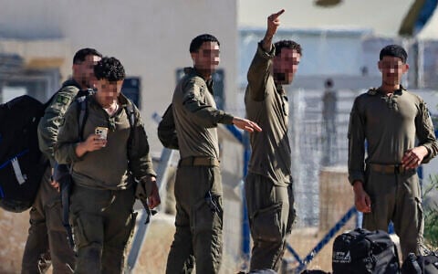 IDF soldiers seen leaving the Sde Teiman military base near Beersheba, southern Israel, July 30, 2026. (Tsafrir Abayov/Flash90)