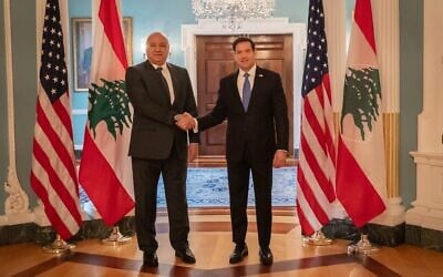 US Secretary of State Marco Rubio (R) meets with Lebanon's President Joseph Aoun at the State Department in Washington, DC, July 19, 2026. (Secretary Marco Rubio/X) US Secretary of State Marco Rubio (R) meets with Lebanon's President Joseph Aoun at the State Department in Washington, DC, July 19, 2026. (Secretary Marco Rubio/X)