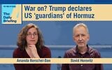 Founding editor David Horovitz joins host Amanda Borschel-Dan on today's Daily Briefing podcast. (ToI / AP)