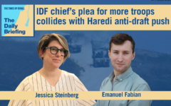 Military correspondent Emanuel Fabian appears on the Daily Briefing podcast with host Jessica Steinberg (AP Photo/Ariel Schalit)